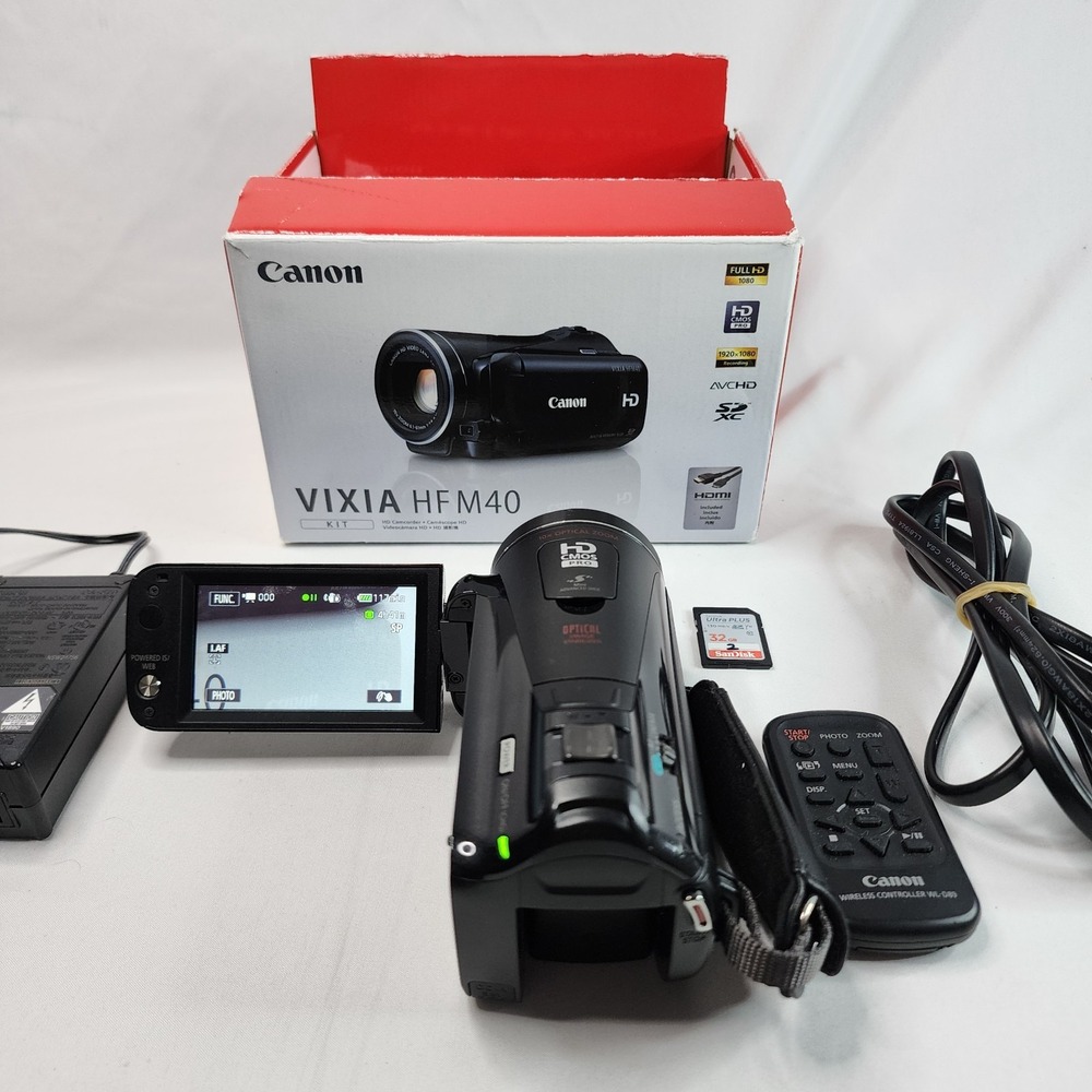Canon VIXIA HF M40 HD Camcorder 10x Optical Zoom 16GB Internal Memory Kit Black - Picture 6 of 16